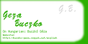 geza buczko business card