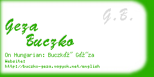 geza buczko business card